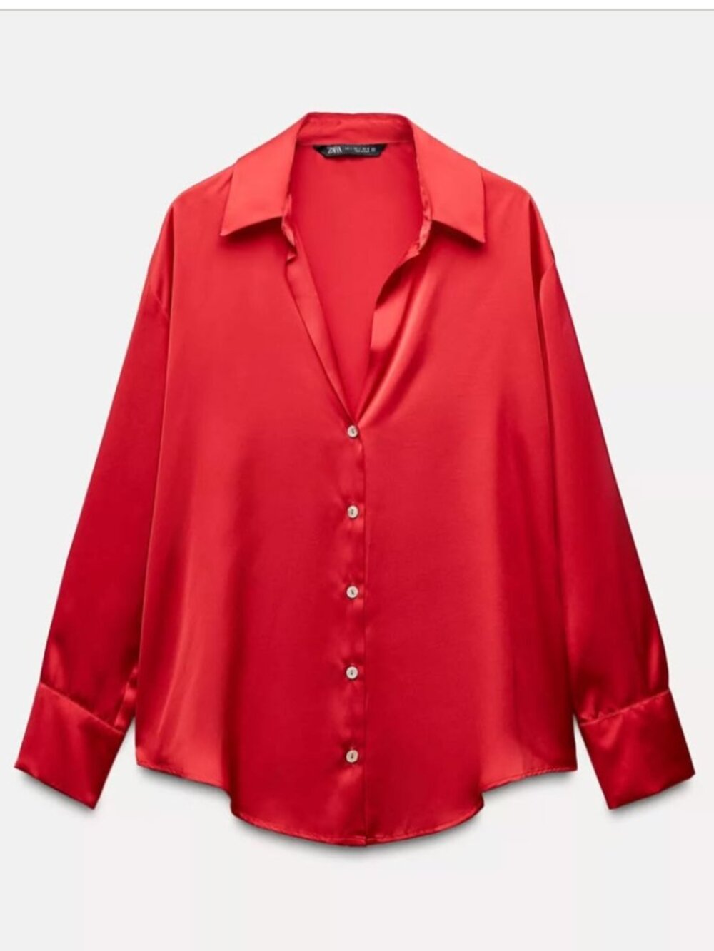 NWT Zara Red Satin Blouse Size XXL